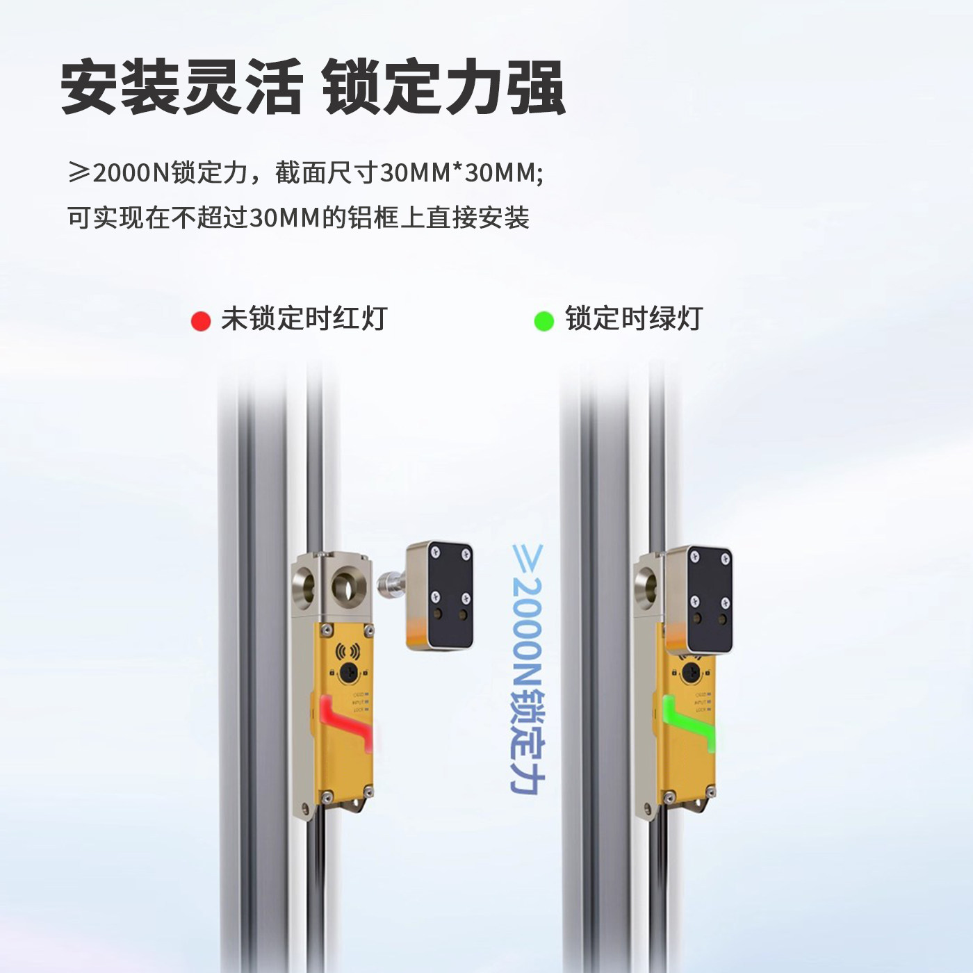 DX-D6 电磁安全门锁｜2000N 锁紧力