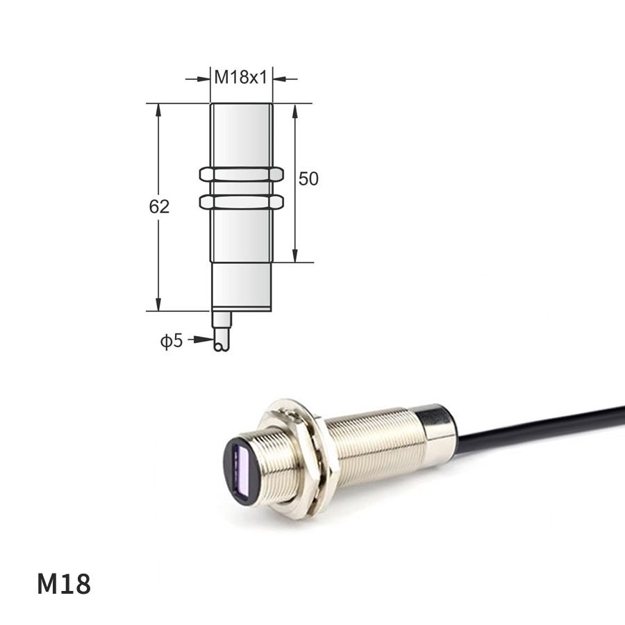 M12/M18 激光漫反射开关｜20-500mm 距离 · 650nm Class 2