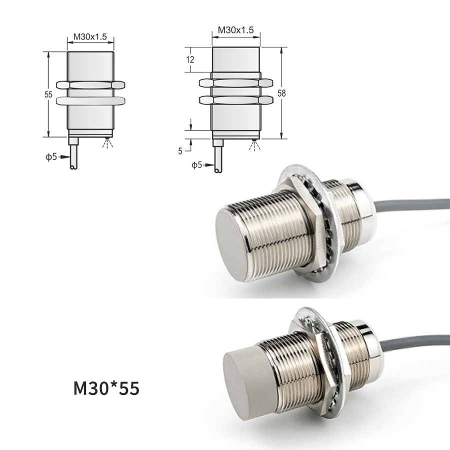 M18/M30 金属电感接近开关｜屏蔽 5-15mm / 非屏蔽 8-40mm · IP67/68