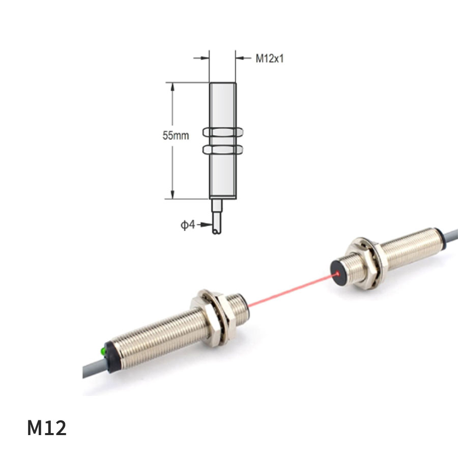 M8-M18 激光对射光电开关｜650nm Class 2 · 30-50m 工程级